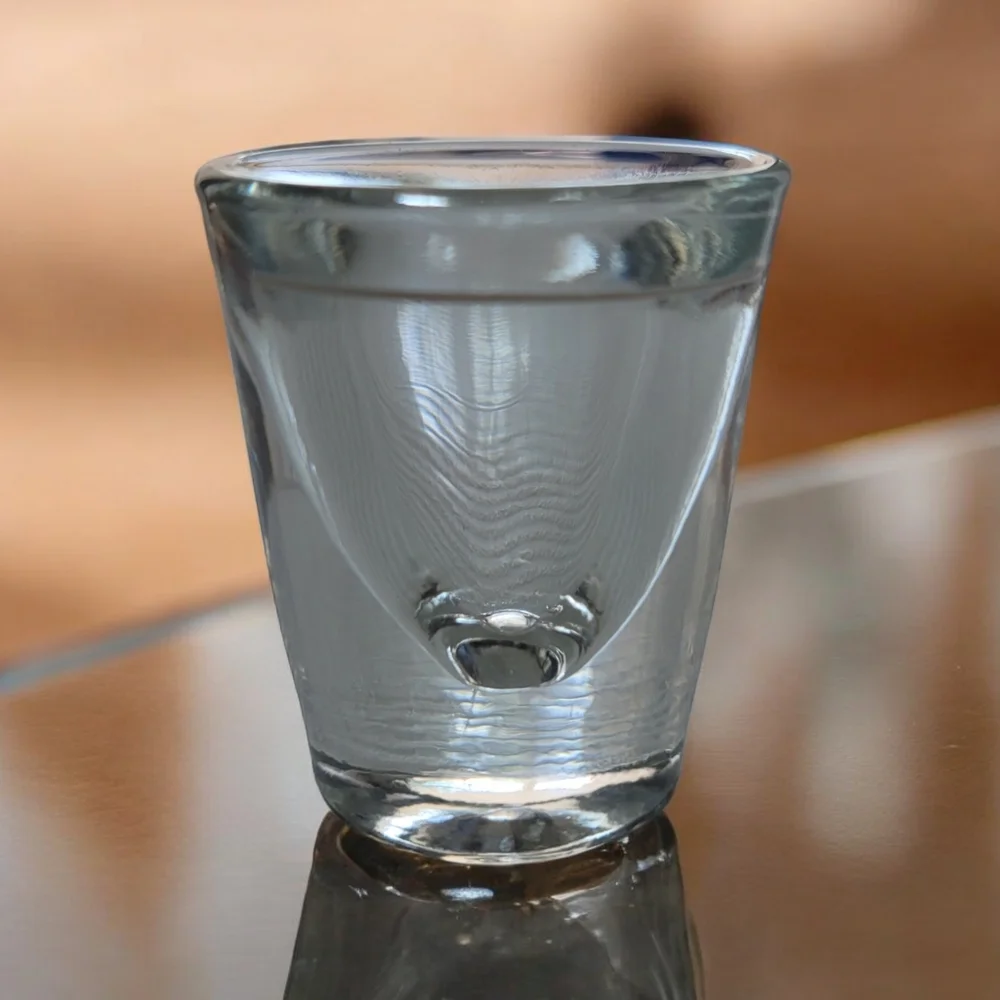 Vintage Libbey Whiskey Heavy Bottom Shot Glass White Pour Line 1 oz